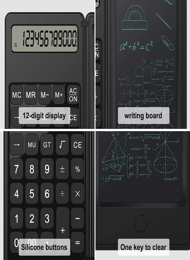 Shopsero 12 Digit Calculator with Writing Pad, Foldable Pocket Size 2 in 1 Calculator & Notepad, Mini DigiFold Writing Tablet for Shop, Office, School & Daily Use - Image 5