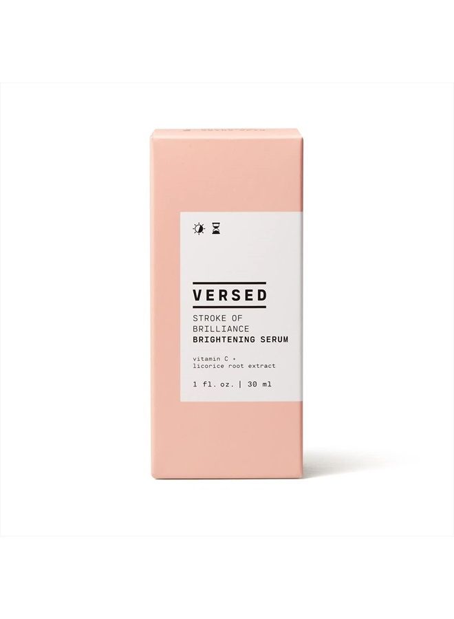 Versed مصل الوجه المشرق من Stroke Of Brilliance - فيتامين سي وجذر عرق السوس والنياسيناميد يساعدان على تقليل فرط التصبغ وتوحيد لون البشرة وشدها للحصول على بشرة رطبة - نباتي (1 أونصة سائلة) - Image 3