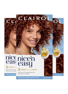 CLAIROL Nice'N Easy Crème 5R Medium Auburn (Pack Of 3) (Packaging May Vary)  - Image 1