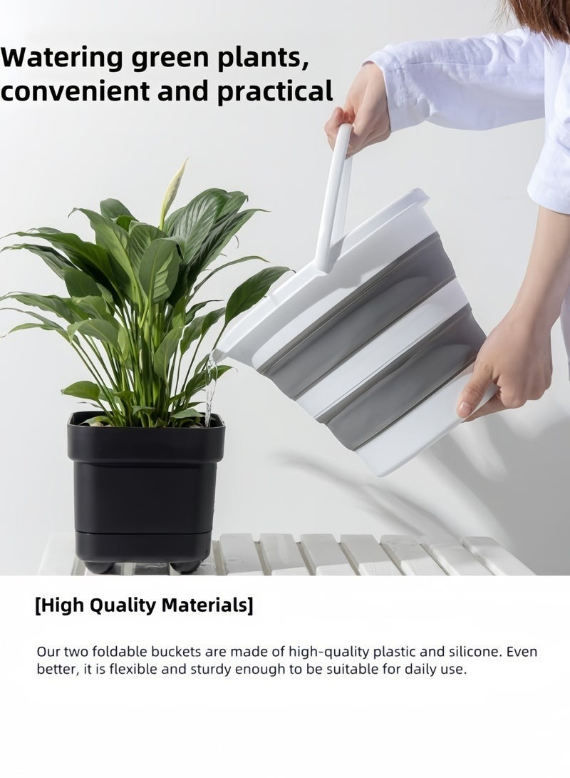 10L Collapsible Foldable Bucket – BPA-Free Portable Water Container, Space-Saving Design, Multi-Purpose for Home, Car Wash, Camping, Fishing & Outdoor Cleaning – Grey, Single Pack - Image 4