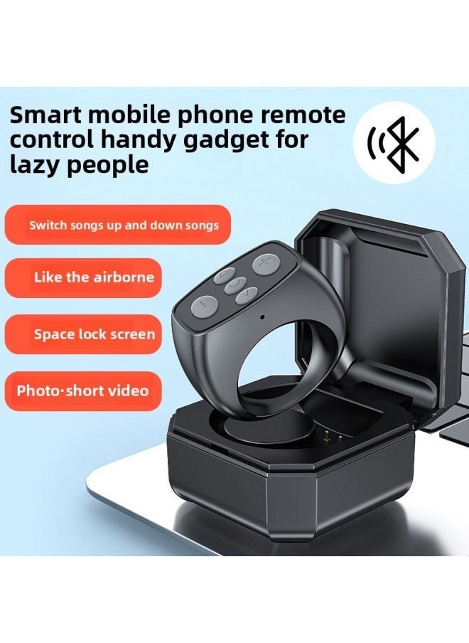 Mobile Phone Bluetooth Remote Control Selfie Brush TikTok Artifact Beauty Camera Photo Recording Short Video Play-chasing E-book-Color:LY08 Five-button White With Charging Bin - Image 1