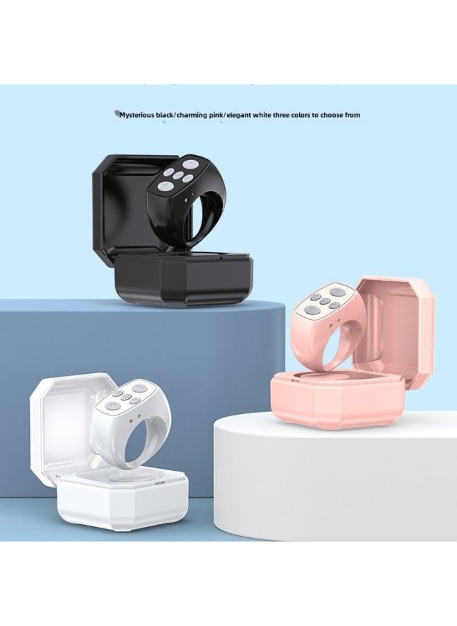 Mobile Phone Bluetooth Remote Control Selfie Brush TikTok Artifact Beauty Camera Photo Recording Short Video Play-chasing E-book-Color:LY08 Five-button White With Charging Bin - Image 2