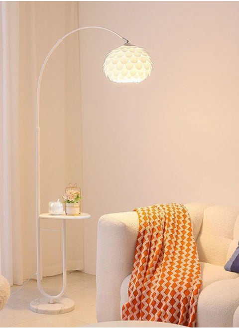 Modern Petal Tricolor Dimming Floor Lamp With Shelf Versatile Iron Art LED Standing Lamp With Table For Living Room Bedroom Sofa Side Floor Lighting With Shelf 12W