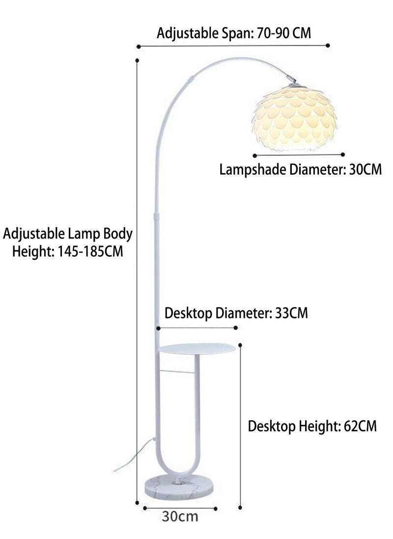 Onelight - Modern Petal Tricolor Dimming Floor Lamp With Shelf Versatile Iron Art LED Standing Lamp With Table For Living Room Bedroom Sofa Side Floor Lighting With Shelf 12W - Image 1
