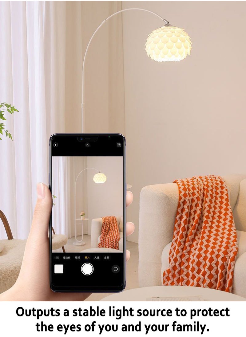 Onelight - Modern Petal Tricolor Dimming Floor Lamp With Shelf Versatile Iron Art LED Standing Lamp With Table For Living Room Bedroom Sofa Side Floor Lighting With Shelf 12W - Image 1