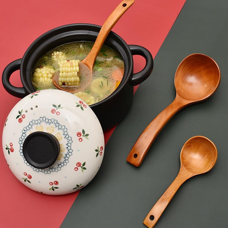 Wooden Long Handle Soup Ladle Large Serving Spoon For Hot Pot And Home Kitchen - Image 5