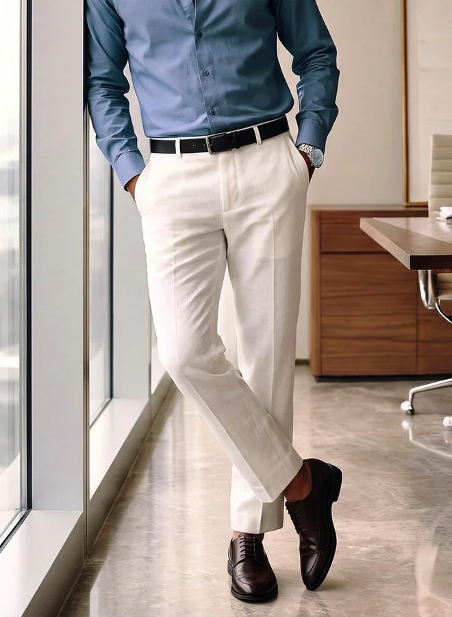 Splash FAV Smart Regular Fit Linen Blend Trousers