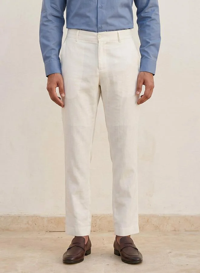 Splash FAV Smart Regular Fit Linen Blend Trousers