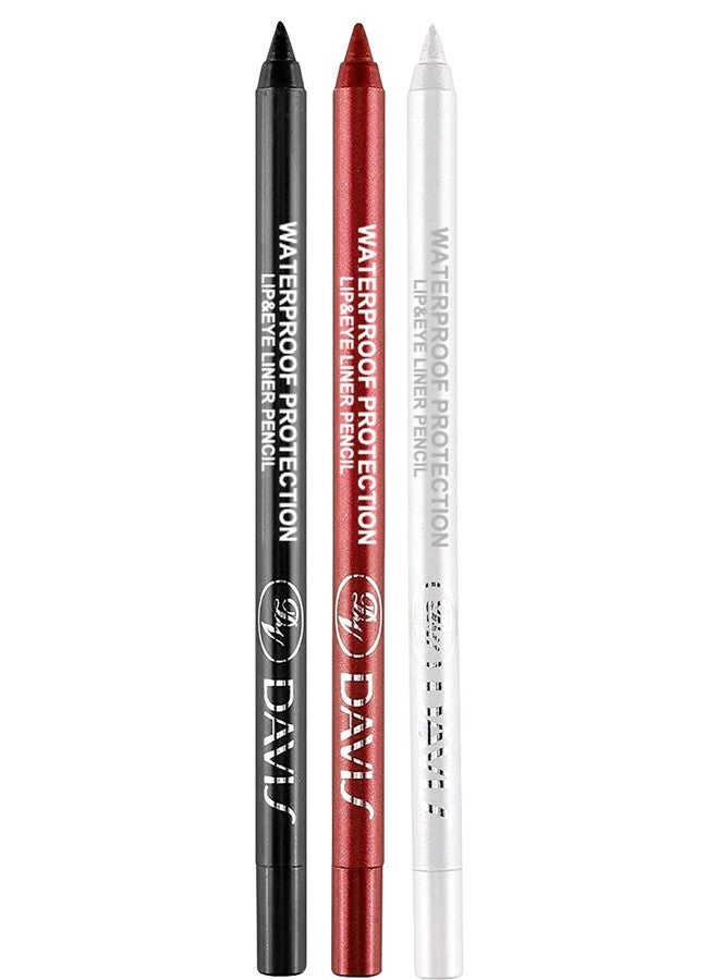 LemonSac 3 Colorful Eyeliner Pen Set, Eye Shadow Pencil, Pearl Eyeliner Kit Metallic Glitter Eye liner Pencil for Women Eye&Lip Liner Professional Eye Makeup Set Colorful Eye Color (3PCS C) - Image 1