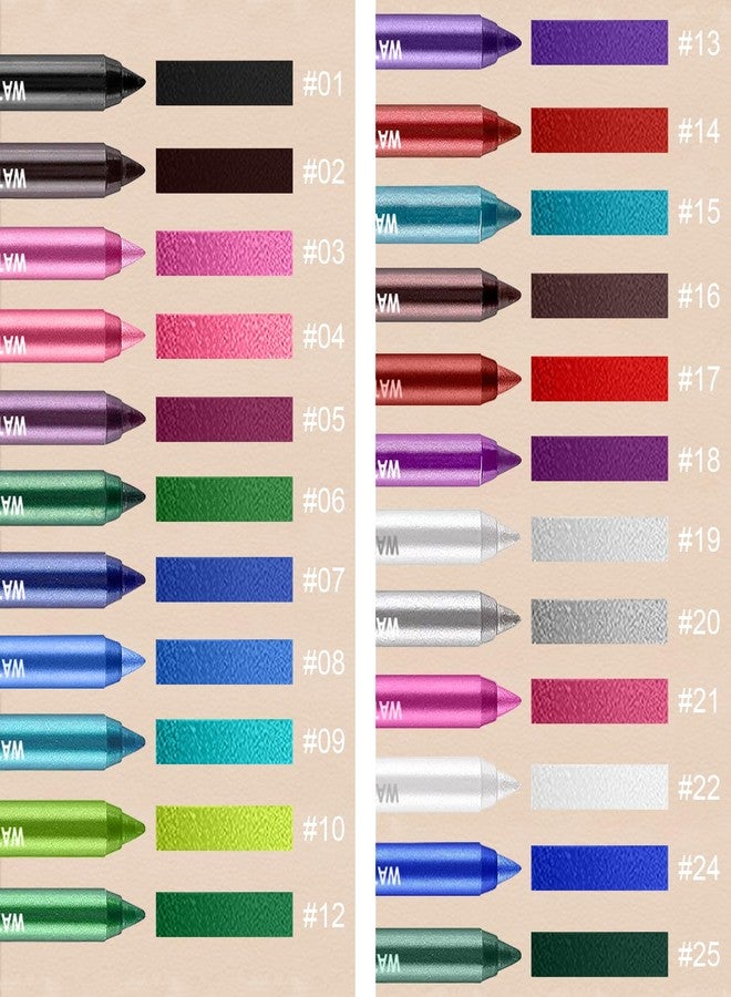 LemonSac 3 Colorful Eyeliner Pen Set, Eye Shadow Pencil, Pearl Eyeliner Kit Metallic Glitter Eye liner Pencil for Women Eye&Lip Liner Professional Eye Makeup Set Colorful Eye Color (3PCS C) - Image 3