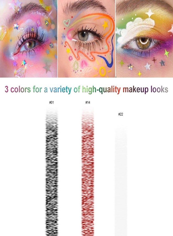 LemonSac 3 Colorful Eyeliner Pen Set, Eye Shadow Pencil, Pearl Eyeliner Kit Metallic Glitter Eye liner Pencil for Women Eye&Lip Liner Professional Eye Makeup Set Colorful Eye Color (3PCS C) - Image 4