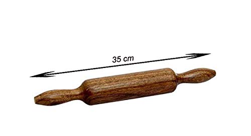 Dharam Paul Traders Rolling Pin Wooden , Teak wood , belan (35 cm and Weight 200 g) - Image 2