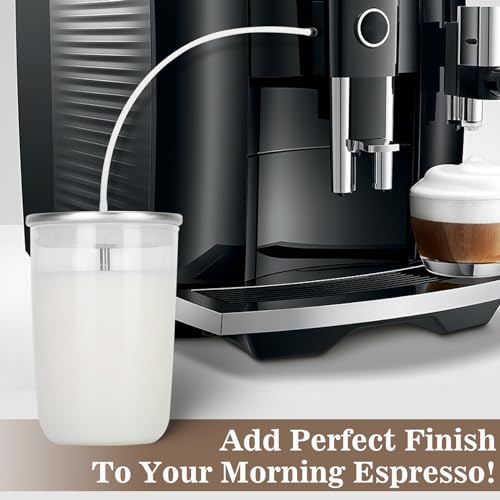 Jisculo Clear Glass Milk Container for Jura,Compatible with Jura Coffee Machine Models: Z8,Z6,J6,S8, S80, E8,GIGA X8cG2/X8G2/X3cG2/X3G2/5,X8,X10,WE8,W3,X7,ENA 8,Micro 90,E6,D6,16.9oz Glass Milk Container - Image 2