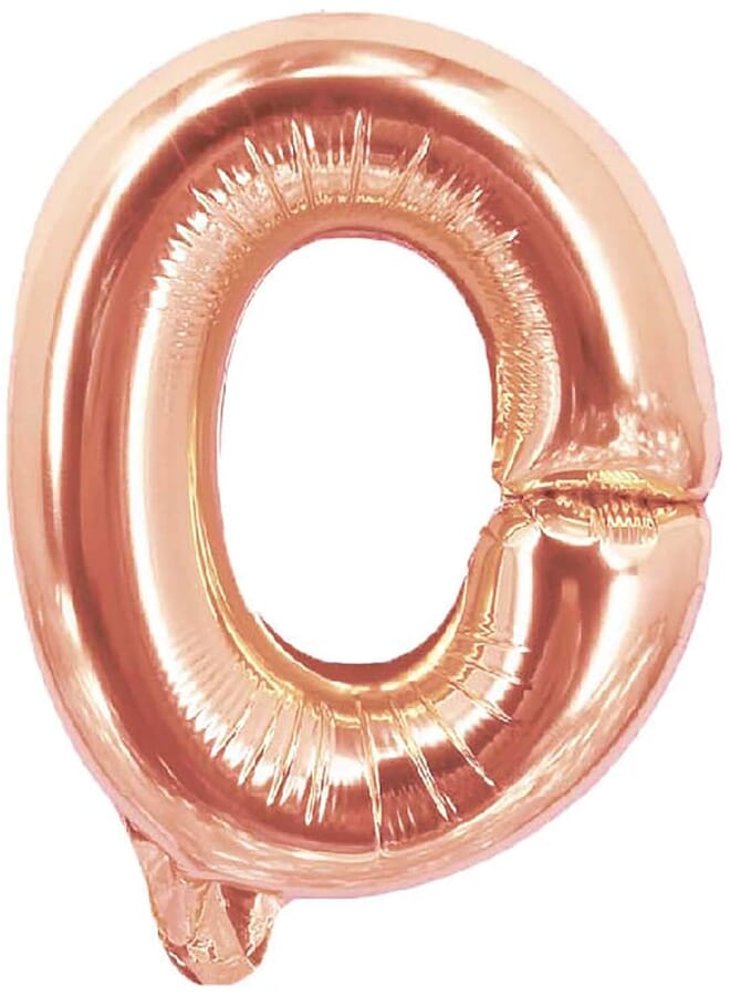 Party Time 0 Number Foil Balloons Rose Gold - Image 1
