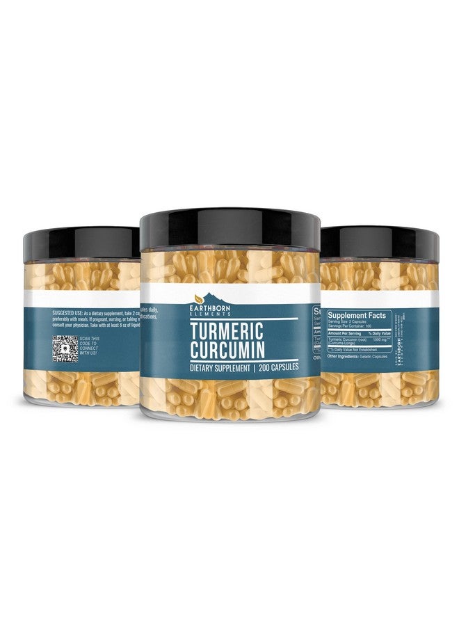 Earthborn Elements Turmeric Curcumin 200 Capsules, Pure & Undiluted, No Additives - Image 4