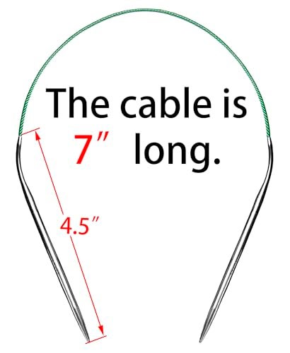 cuteDIY Size 7 Circular Knitting Needles 16 Inch Round Metal (Etched US&mm, Color-Coded Cable, Smooth Join) - Image 3