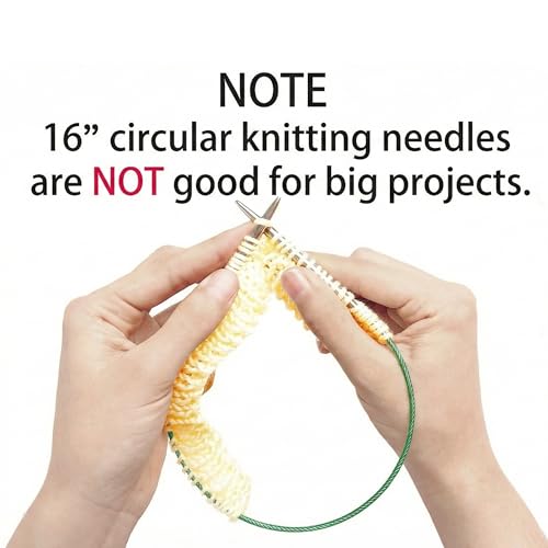cuteDIY Size 7 Circular Knitting Needles 16 Inch Round Metal (Etched US&mm, Color-Coded Cable, Smooth Join) - Image 5