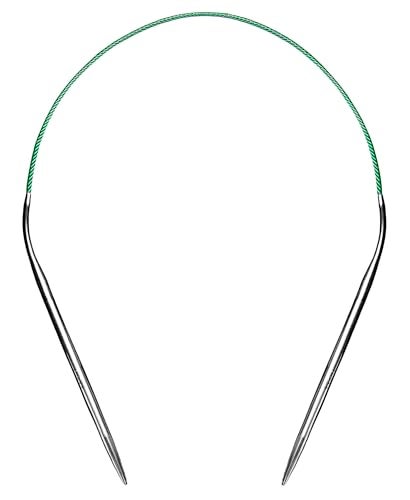cuteDIY Size 7 Circular Knitting Needles 16 Inch Round Metal (Etched US&mm, Color-Coded Cable, Smooth Join) - Image 1