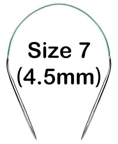cuteDIY Size 7 Circular Knitting Needles 16 Inch Round Metal (Etched US&mm, Color-Coded Cable, Smooth Join) - Image 2
