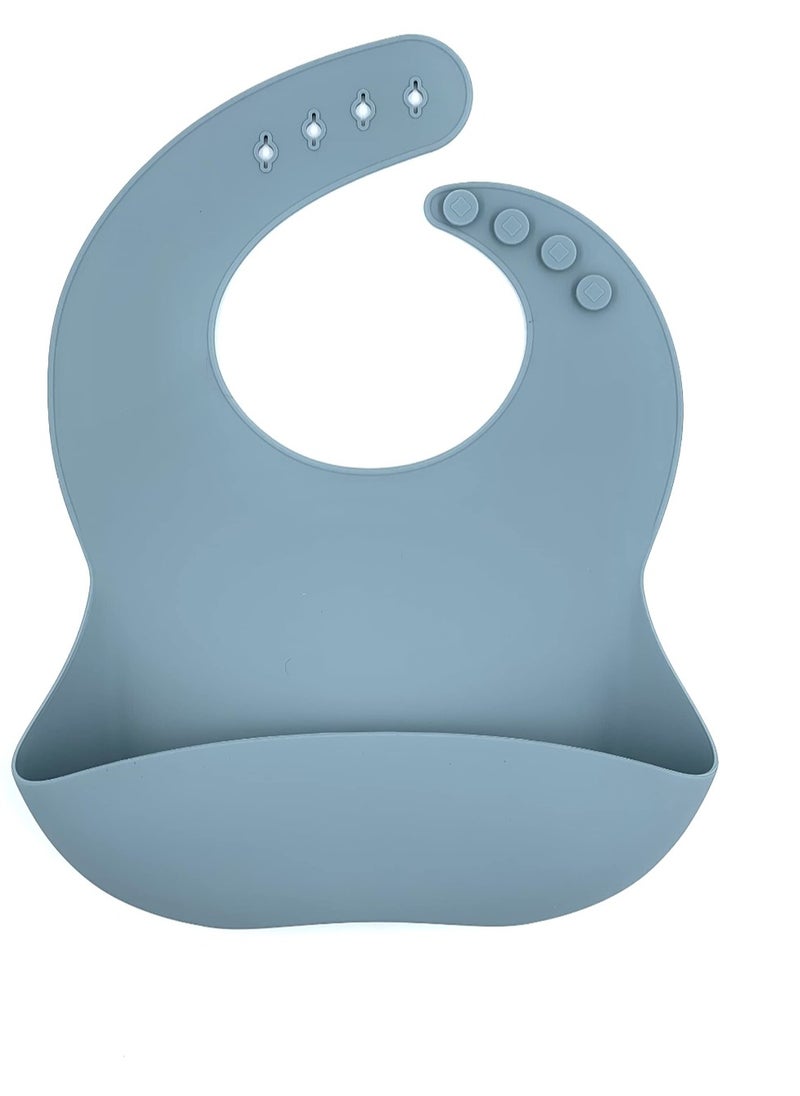 B&B - Silicone Waterproof Feeding Bib Food Catcher Bib for Unisex Baby and Toddler Waterproof Adjustable Bpa Free Silicon Feeding Bib - Image 1