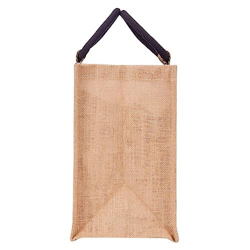 Jute Cottage Eco-Friendly Lunch Tote Bag for Men | Black Printed Jute Tiffin Bag with Zip | Handcrafted Sustainable Carry Bag for Office, Travel, Daily Use - Image 5