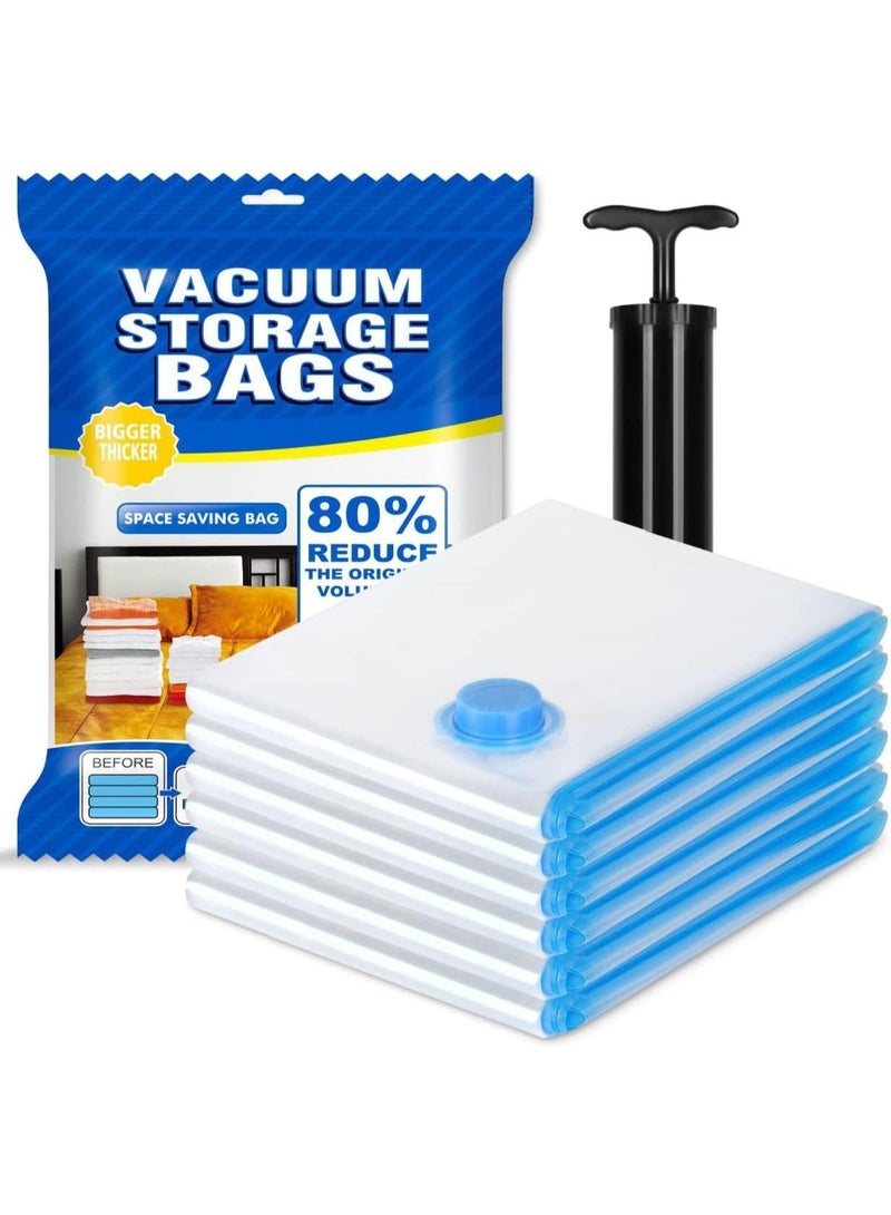 Vacuum Storage Bags Set with Pump – 5 Air Compression Bags Made of Durable Dust and Moisture Resistant Material, Saves Closet Space and Protects Clothes and Bedding - Image 1