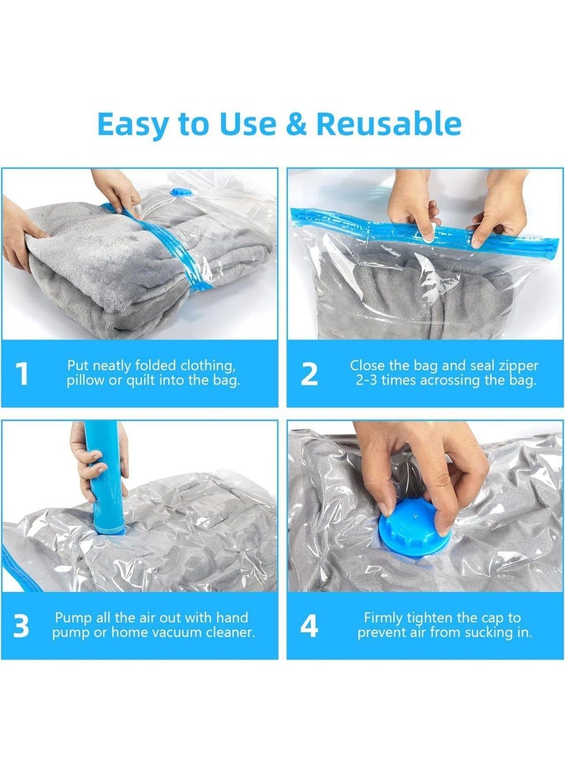 Vacuum Storage Bags Set with Pump – 5 Air Compression Bags Made of Durable Dust and Moisture Resistant Material, Saves Closet Space and Protects Clothes and Bedding - Image 4