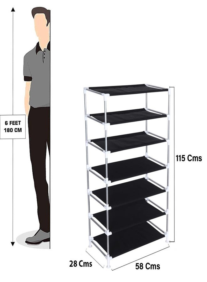 FLIPZON Premium 6-Tier Shoe Rack with Cover | Foldable Shoe Organizer Cabinet with Love Bird Design | Dustproof Fabric Shoe Stand for Home, Bedroom & Entryway | Space Saving Storage (Blue) - Image 2