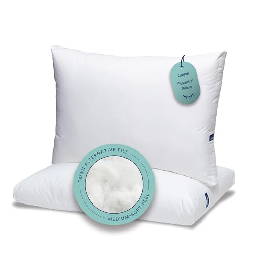 Casper Essential Pillow for Sleeping Standard White Two Pack