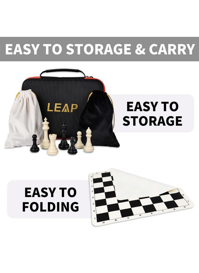 LEAP Tournament Chess Board, 20 Inch Silicone Mat, Black and White Squares with Mark  - Image 4