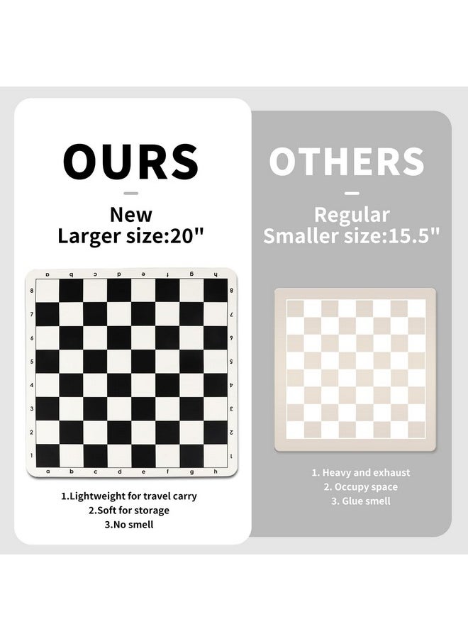 LEAP Tournament Chess Board, 20 Inch Silicone Mat, Black and White Squares with Mark  - Image 3