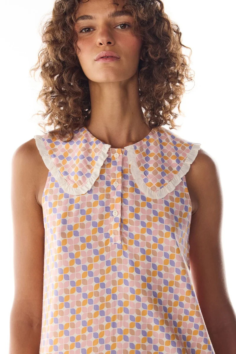 Penti PENTI Sleep Mode Retro Pattern Ruffled Nightgown