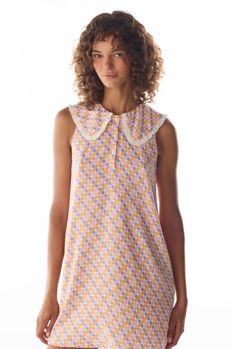 Penti PENTI Sleep Mode Retro Pattern Ruffled Nightgown