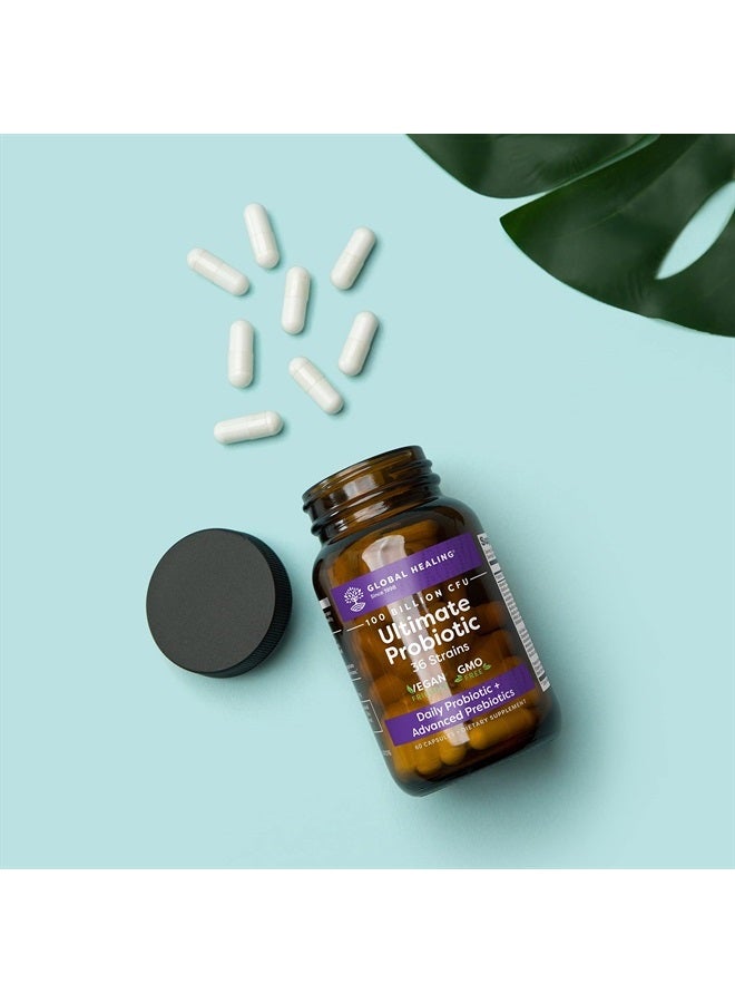 global healing center Ultimate Probiotic Blend Supplement (Floratrex) with Prebiotics for Healthy Digestion, Digestive Tract, & Immune System, Men & Women, 100 Billion CFU, 36 Strains (60 Capsules) - Image 3