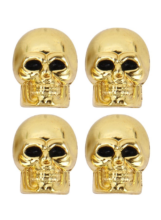 NIBEMINENT 4-Piece Skull Style Car Tire Valve Cap  - Image 1