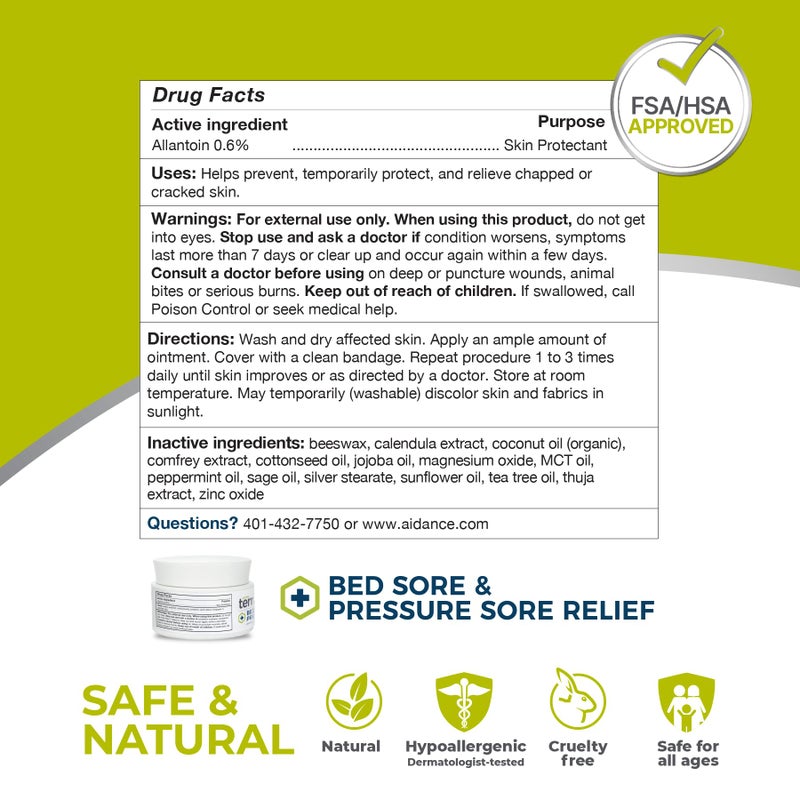 terrasil Bed Sores Treatment Cream & Pressure Sores Cream â€“ Natural Ingredients for Healing of Bedsores, Ulcers & Wounds, 3X Power for Fast Soothing Relief (1.5 oz jar) - Image 5