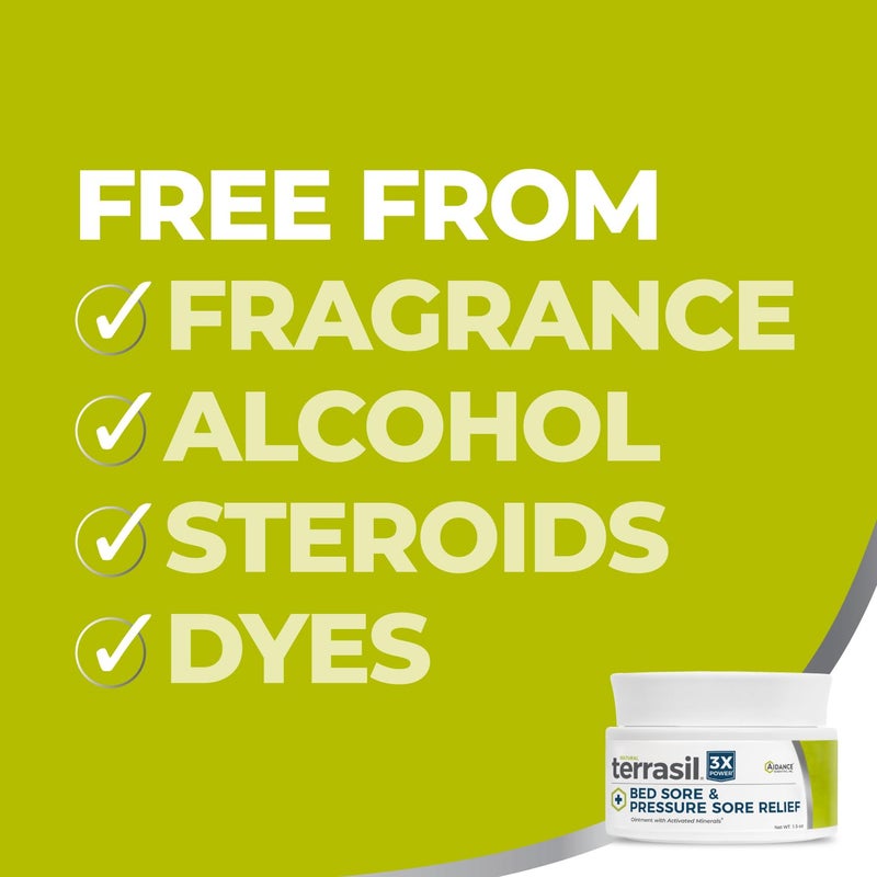 terrasil Bed Sores Treatment Cream & Pressure Sores Cream â€“ Natural Ingredients for Healing of Bedsores, Ulcers & Wounds, 3X Power for Fast Soothing Relief (1.5 oz jar) - Image 4