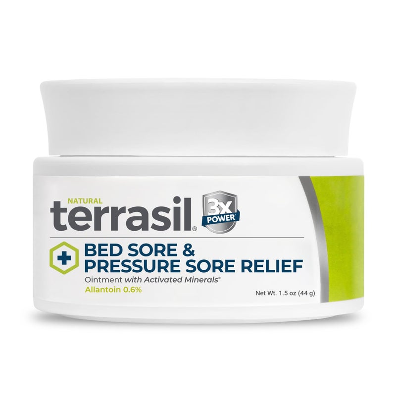 terrasil Bed Sores Treatment Cream & Pressure Sores Cream â€“ Natural Ingredients for Healing of Bedsores, Ulcers & Wounds, 3X Power for Fast Soothing Relief (1.5 oz jar) - Image 1