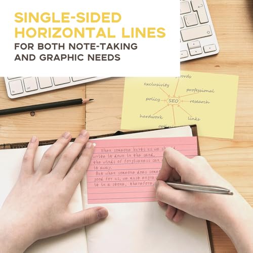 Goefun Colored 3x5 Index Cards with Rings, Goefun Ruled Flashcards 200Pcs, 4 Color Notecards for Studying, Vocabulary Cards, Recipes, Memos, Bookmark, Greetings - Image 5