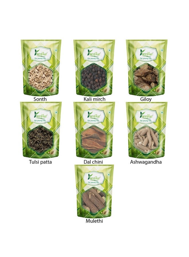 YUVIKA Combo Sonth, Kali mirch, Tulsi patta, Dalchini, Mulethi, Ashwagandha, Giloy - Image 3