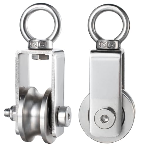 SHINICO Cable Pulley Wheel Stainless Steel, Bearing Inside, Silent and Smooth, Rope Pulley for Pulley System, 2 Pack - Image 5