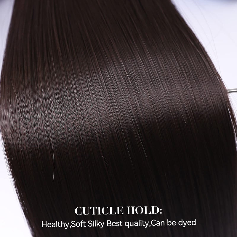 LEEONS 4PCS Clip in Hair Extensions Brown Black 20 Inch Long Wavy Synthetic Hair Extensions(4pcs, 20Inch, 4#) - Image 2