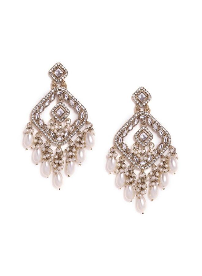 Priyaasi Brass Women Brass Earrings with pattern and secured with Post and Back closure and styled in ideal for Western moments — crafted to elevate your special moments. - Image 2