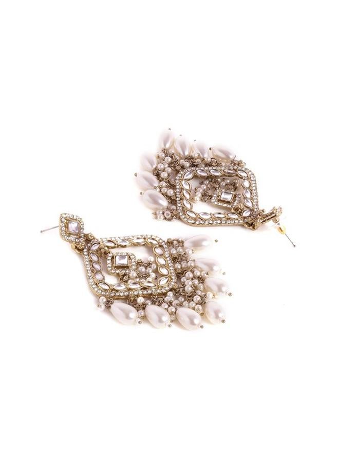 Priyaasi Brass Women Brass Earrings with pattern and secured with Post and Back closure and styled in ideal for Western moments — crafted to elevate your special moments. - Image 3