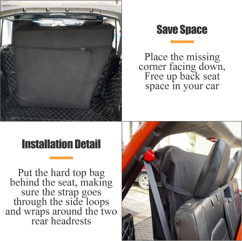 Mekar Freedom Panel Hard Top Storage Bag with Handle Waterproof and Wear-Resistant Comapatible with Jeep Wrangler JK JKU JL JLU 2-Door & 4-Door 2007-2020 - Image 5