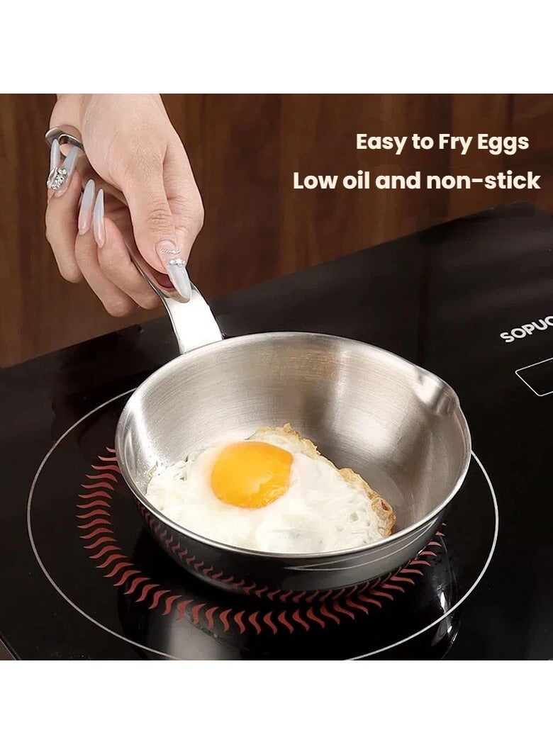 عام **مقلاة صغيرة 12 سم - غير لاصقة، مقلاة صغيرة للبيض والعجة، متوافقة مع موقد الغاز والتحريض** - Image 4