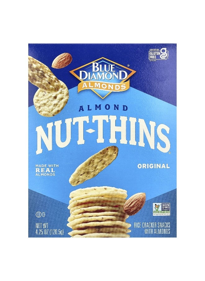 Blue Diamond Blue Diamond, Almond Nut-Thins®, Rice Cracker Snacks with Almonds, Original, 4.25 oz (120.5 g)  - Image 1