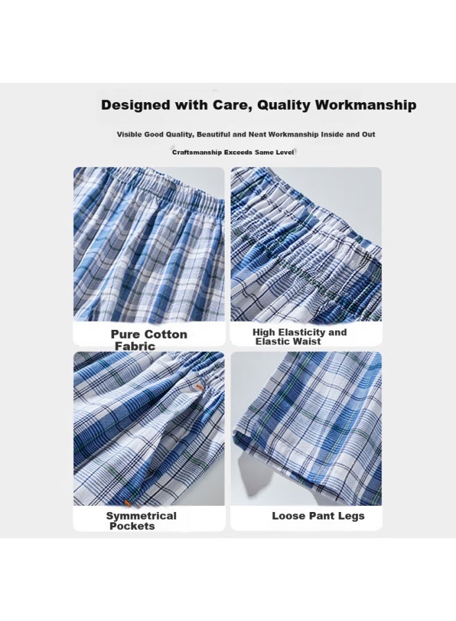 Liberal Men'S Pure Cotton Lounge Pants From The Freedom Series【25Th Anniversary Edition】Casual Plaid Loose-Fit Summer Pants For Home And Outdoor Wear - Image 2