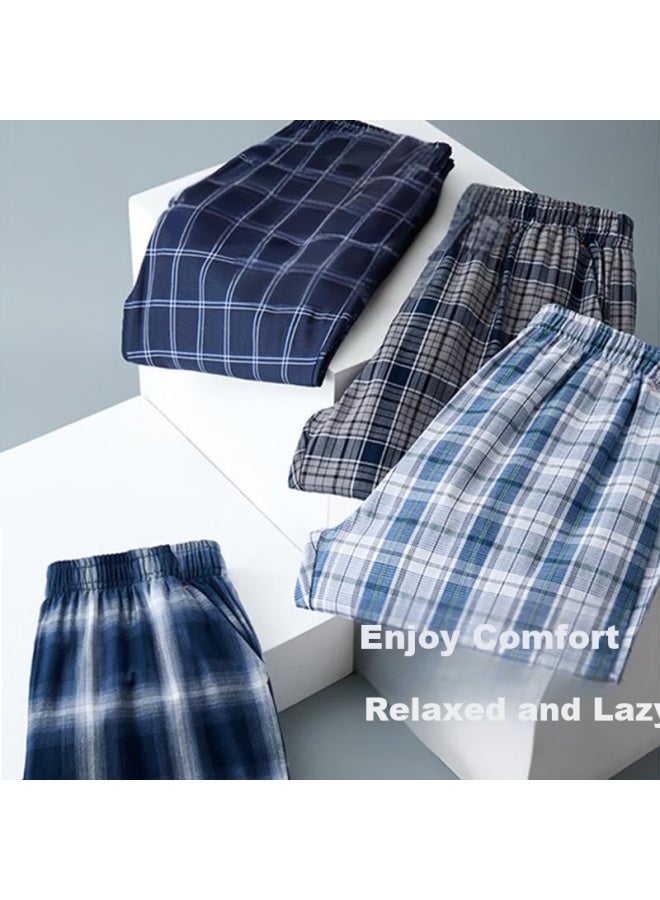 Liberal Men'S Pure Cotton Lounge Pants From The Freedom Series【25Th Anniversary Edition】Casual Plaid Loose-Fit Summer Pants For Home And Outdoor Wear - Image 3