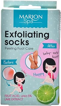 Marion Marion Spa Exfoliating Foot Treatment Socks With Active Liquid 5 Urea AHA Soft Smooth Foot - Image 1